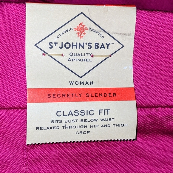 St. John's Bay Secretly Slender Mid Rise Plus Capris Pink Size 24W NWT - Picture 6 of 11